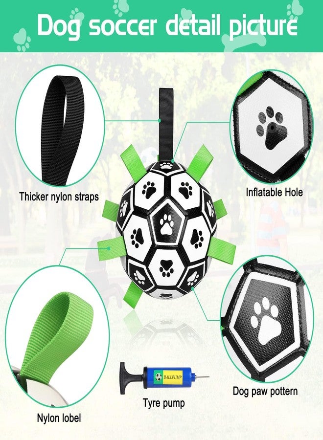CHUKCHI Dog Toys Soccer Ball with Straps, Interactive Dog Toys for Tug of War,Puppy Birthday Gifts,Dog Water Toy,Pet Tug Toy,Durable Pet Balls for Small Medium & Large Dog（8 inch） - Image 3